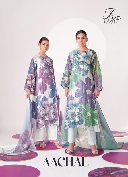 Aachal By T And M Organza Digital Printed Dress Material Wholesale Price In Surat